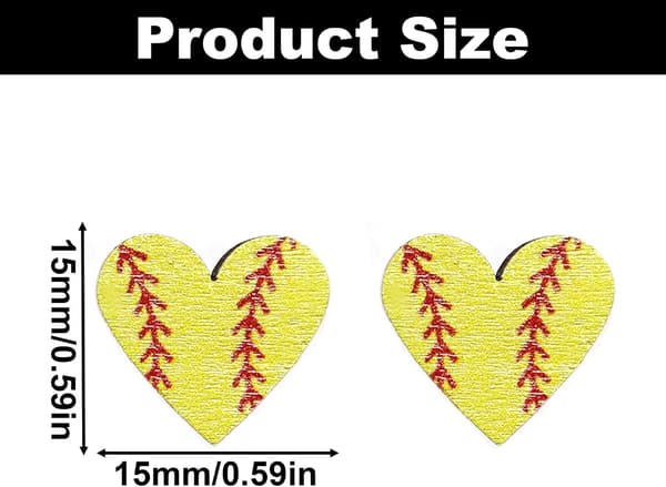 2 par fodbold hjerteformede ørestikker Softball
