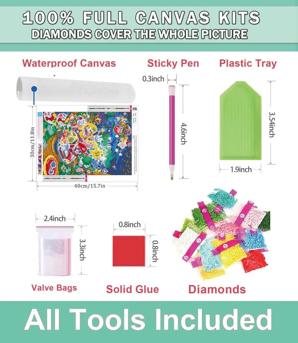 DIY Diamantmålning, Diamantkonst Målning Mario Kit