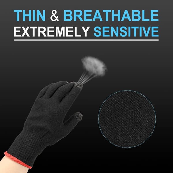 Spilhandsker Finger Gaminghandske Åndbar Anti-sved Touch Mobil Controller Sort til Gaming Sort