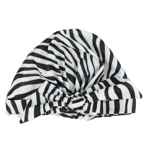 Uudelleenkäytettävä vedenpitävä naisten cap – tiivis, liukumaton cap suihkulle mukavalla pehmeällä, hengittävällä, uudelleenkäytettävällä naisten cap Zebra pattern 1pcs