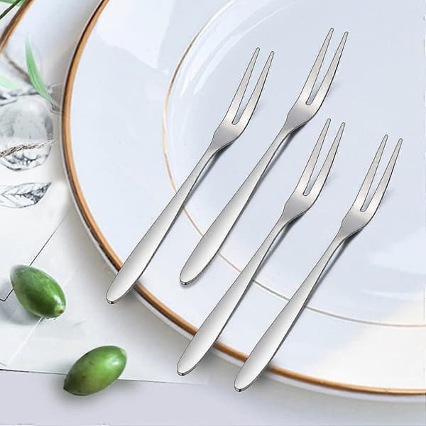 12 Pcs Dessert Forks, 13 cm Mini Salad Fruit Fork in Stainless Steel Tasting Forks Cocktail Fork