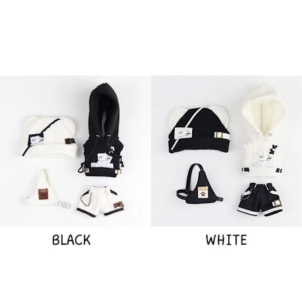 Dukke Sweatshirt Outfits Håndlavede hættetrøjer HVID Hvid