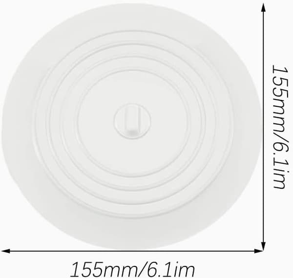 Afløbsprop i silikonegummi, 15,5 cm afløbsprop, universalprop, vask, til køkken, badeværelse, badekar, håndvask