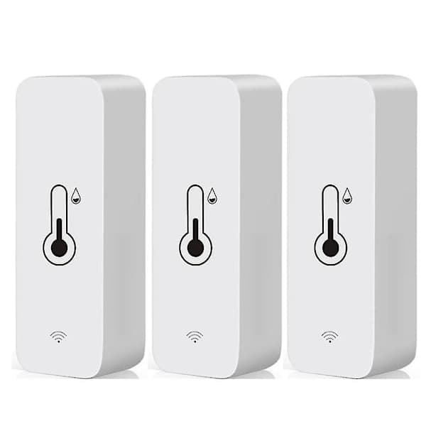 3x Tuya Wifi Temperatur- og fugtighedssensor Indendørs Termometer Hygrometer