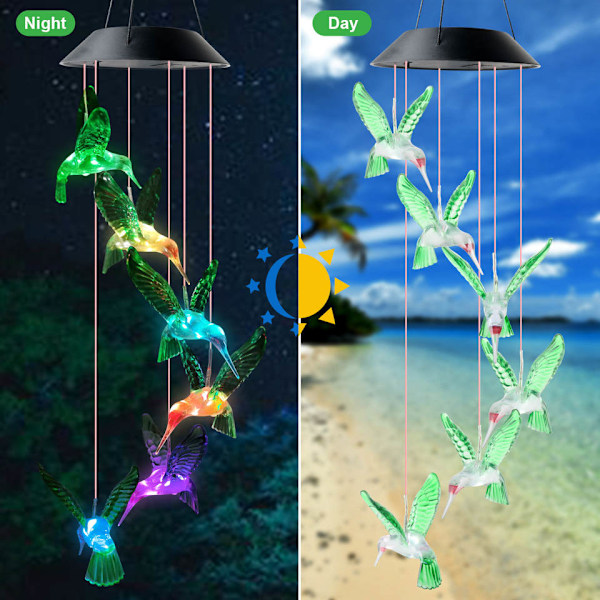 Tuulikello, Aurinkovoimainen Kolibri Tuulikello Ulko- / Sisätiloihin, Pihan Koristeet, Muistokello