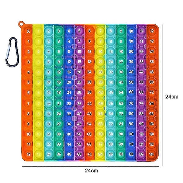 Pedagogisk leksak Push Pop It Fidget Pedagogisk leksak Bubble Lär dig multiplikation Stresslindring Regnbåge Mattinlärningsleksaker Barnpresent