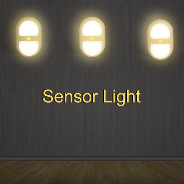 Sensor Light Human Body Induction Lamp Corridor Bedroom Cabinet Lamp LED Energy Saving Silver Warm Yellow Light