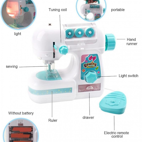 Simulerings Mini Symaskin Barn Pedagogisk Interessant Leke Liten