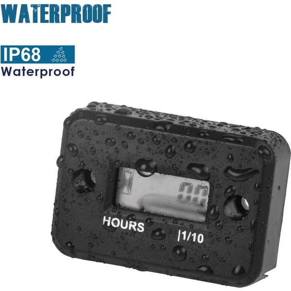 Digital Inductive Hour Meter, for Maintenance, Waterproof Design for Lawn Mowers, Chainsaws, Motorcycles, Snow Blowers