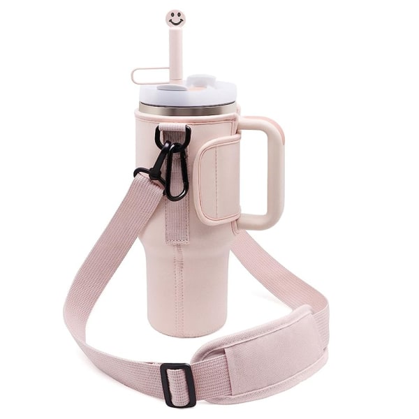 Vattenflaskhållare Väska Flaskhållare Neopren mugghållare Case för campingvandring (rosa)