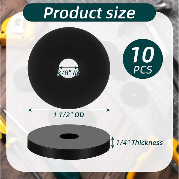 Gummiisolatorer, 10 stk 1,5 tommer for