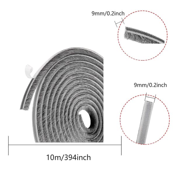 10 m brush strip, wind and dustproof self-adhesive brush Hav-FX-
