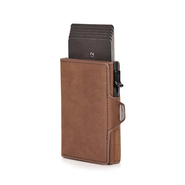 Ægte Læder Punge til Mænd - RFID Pengeclips Dobbelt Foldbar Forlomme Tynd Minimalistisk Mænds Pengepung Kreditkort Holder