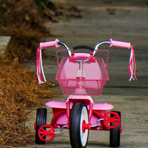 Pink Front-Mounted Bicycle Basket with Quick Release