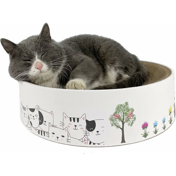Cat Scratching Post, Round Corrugated Paper Scratching Post, Multifunctional High-Density Cat Scratching Board Recyclable Cardboard Scratch Pad, Cat S
