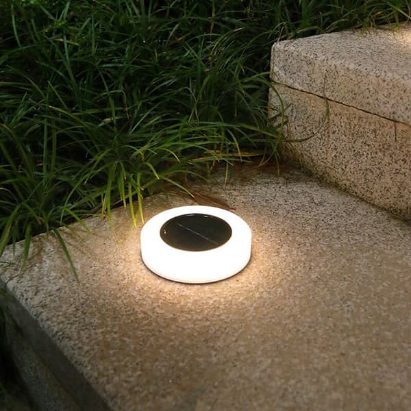 4 stk. serie solcellelamper for bakken, utendørs solcellelamper, IP65 vanntett oppgradert LED hagesolcellelamper (varmt lys)