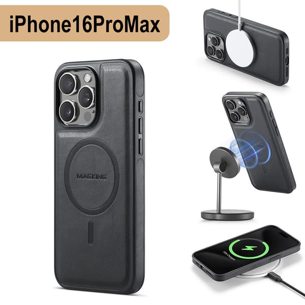MAGKING iPhone 16 Pro Max K1 Series Magnetisk Cover + Tegnebog - Sort Sort