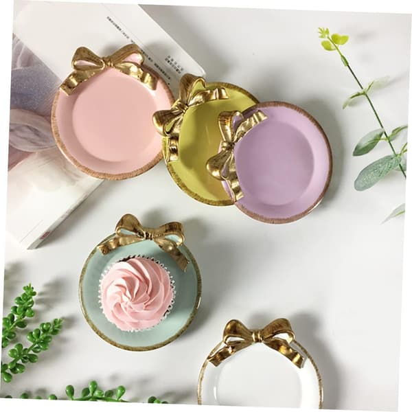 Serveringsfat Elegant Rosett Dekorativ Servis för Servering av Dessert Frukt Rosa Harts