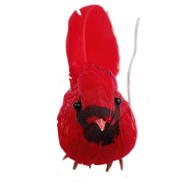 A set of 10 delicate clip-on Christmas tree ornaments, mini red bird crafts for beautiful tree decoration.