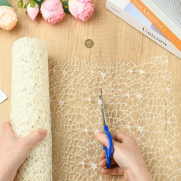 10 Yards Polyester Organzaband 1 Rulle Nätväv | Vit Floral White