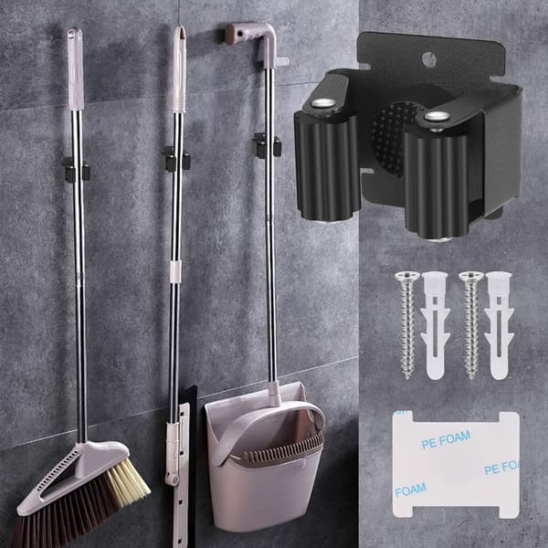 6-pack Tool Holder, Broom Holder Wall, Broom Holder, Wall, Garden Tool Holder, Wall Mount for Mop, Broom, Dustpan, Tools