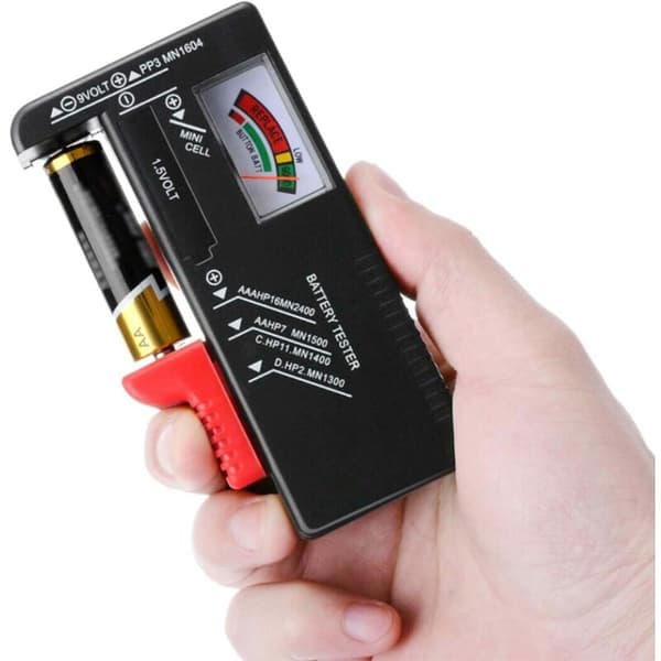 Universal batteritester, digital batteritester, til AA AAA CD 9V knapcellebatterier 1.5V til måling af batterispænding