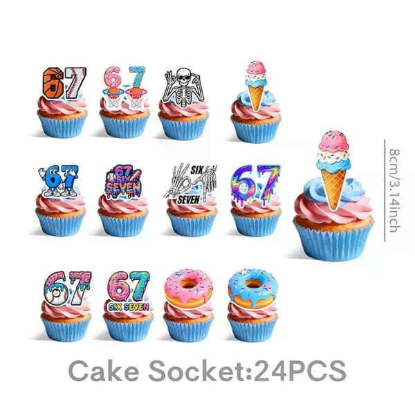 6th 7th Birthday Emoji Theme Party Decorations Kit - Banner, Cake/Cupcake Toppers, Balloons, Tablecloth & Backdrop