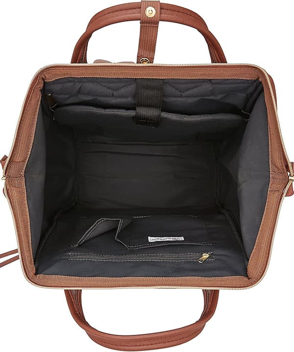 Leather Backpack Diaper Bag With Laptop Compartment Travel School For Women (Brown, Large)