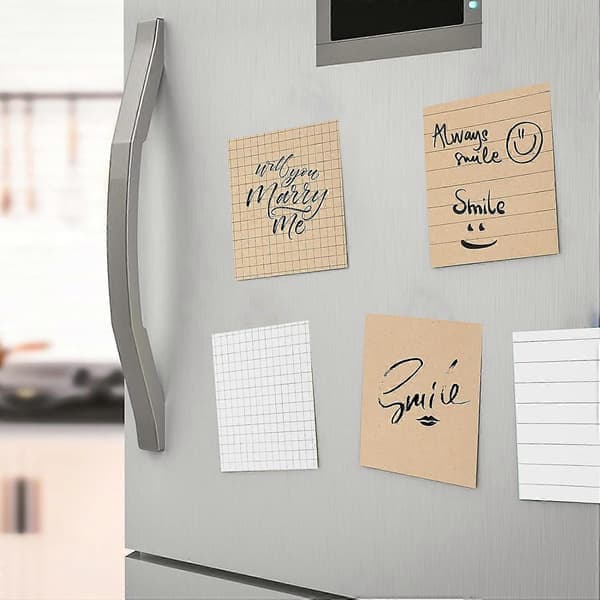 Kraft Sticky Notes – 6-pak 480 ark 7.6x7.6cm selvklæbende linjerede noteblokke i kraftpapir