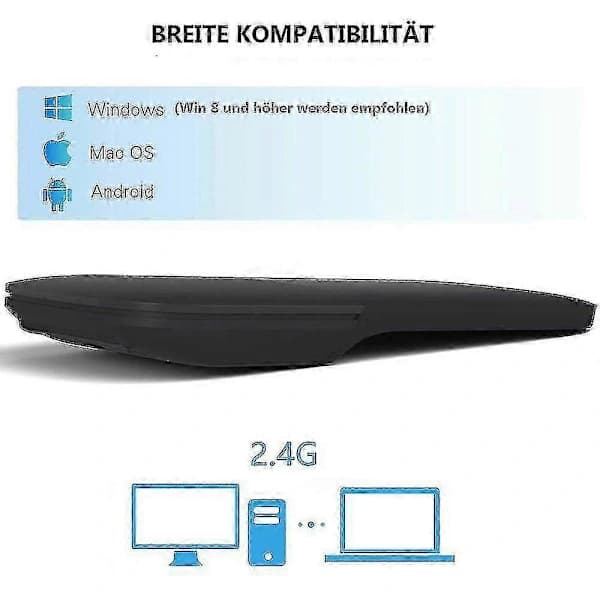 Ergonomisk trådløs mus, sammenleggbar flat mus, trådløs