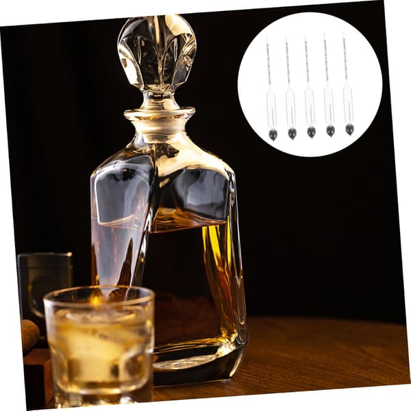 5 stk. alkoholhydrometer til vin, alkoholtester, termometer, genanvendelig glasalkoholmåler
