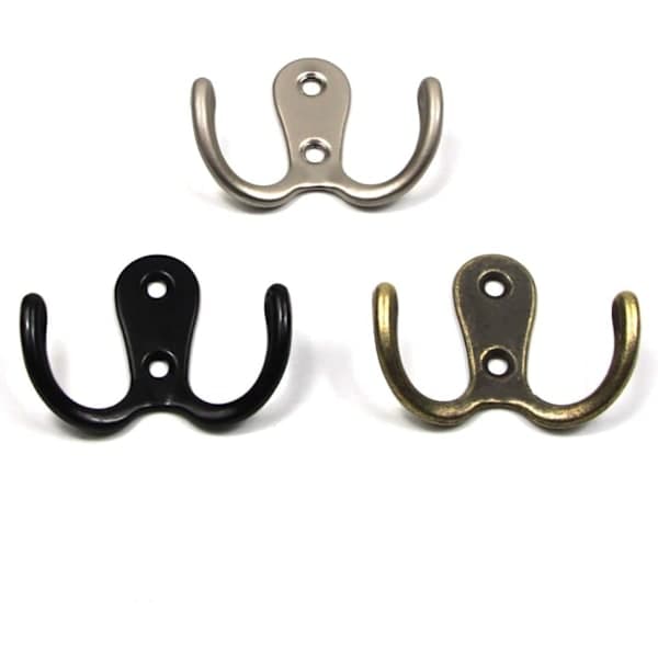 10 Pieces Double Metal Hooks and Storage Hooks with Screws