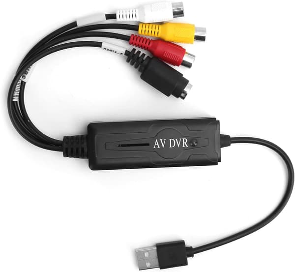 USB 2.0 Video Digital Converter Audio Video Capture Card Adapter for NTSC/PAL/SECAM, Støtter WIN10