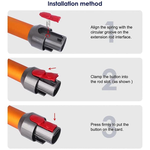 Extension Rod Cleaning Head Buckle Button Tab Button With Spring For V6 V7 V8 V10 V11 V15 Vacuum Cleaner db