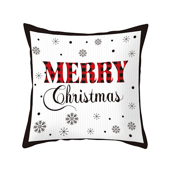 Sæt af 4 Happy Winter Snowflake Merry Christmas Træ Pudebetræk Pudebetræk Dekorative Kvadrat 18X18 Tommer