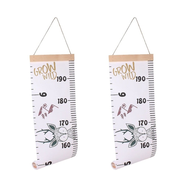 3pcs Hanging Deer Printed Wall Ruler Growth Chart Height Growth Chart Wall Painting 12pcsM