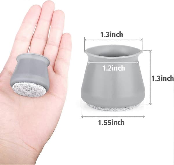 Stolbensskydd för alla former av stolben, stolsbensskydd i silikon för möbler, bord och stolar, 24-pack grå gray