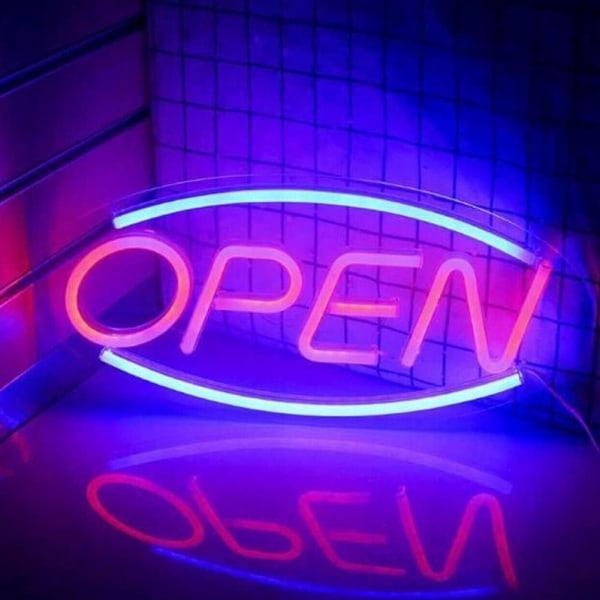 LED åbne skilte til erhvervsvindue | Stort neon åbent skiltlook | Lyst LED lys | Forretningsskilt synligt fra over