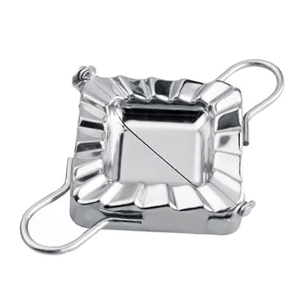 1st Square Dumpling Wrapper Tool Stainless Steel Dumpling Maker Dumpling Mold [DB] Silver 9.50X9.00X1.50CM 9.50X9.00X1.50CM Silver