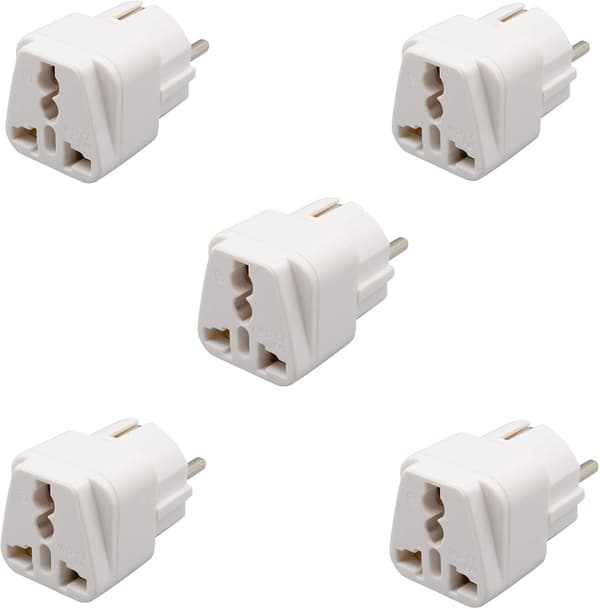5 stk. Universaladapterkonverter til at forbinde alle enheder til fransk stik