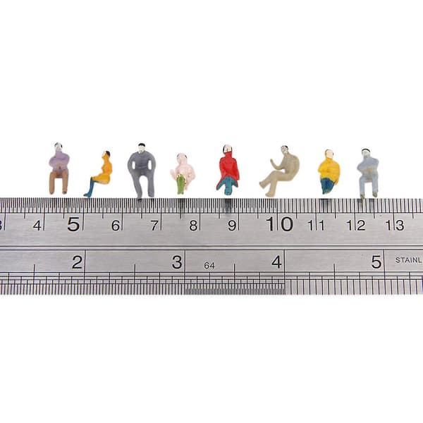 300x Painted Model Train Seated People Passenger Figures 1:100 TT Scale