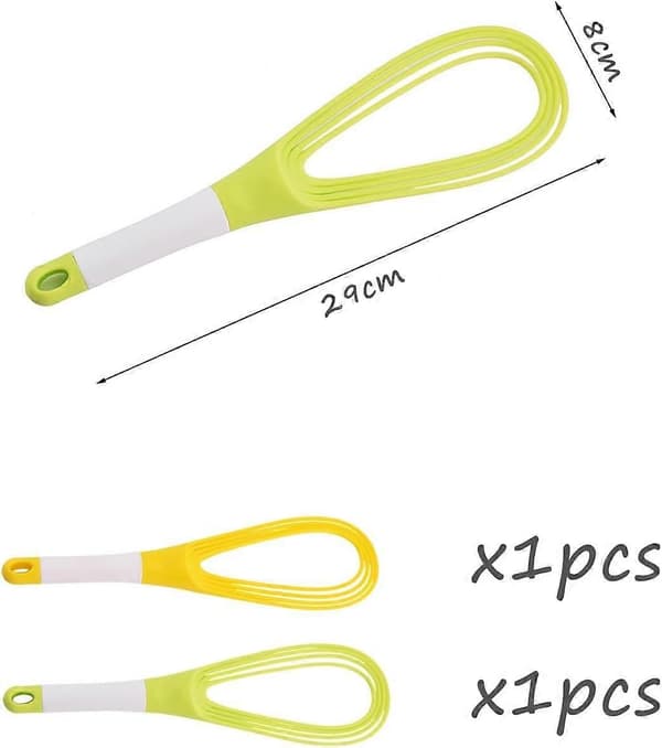 2 stk roterbare og sammenleggbare manuelle eggvisper, non-stick eggvisper, multifunksjonelle håndmiksere (grønn, gul)