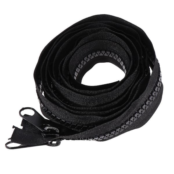 200 cm Black Extendable Resin Zipper, Separating, Double-Sided, Durable Zipper with End Stop for Sewing-XF8-