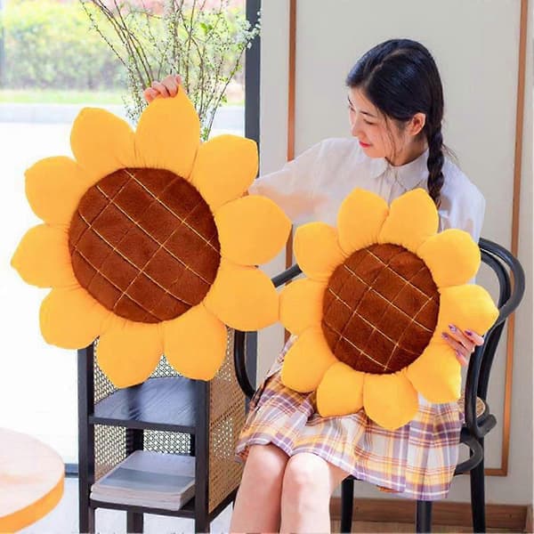 Portable Stuffed Soft Plant Sunflower Plush Toy Throw Pillow 40cm