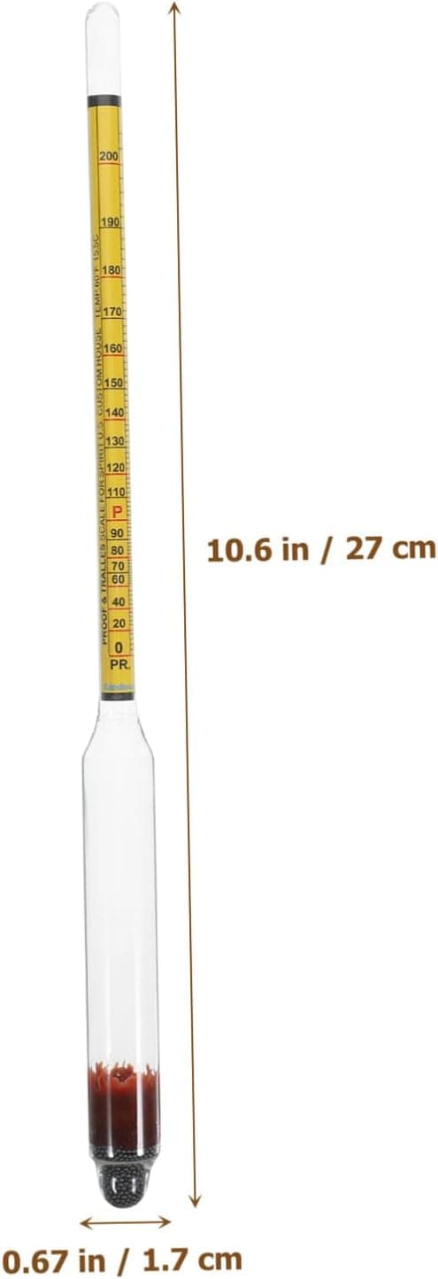 Alkoholhydrometerglas med trippelskala 0-200 Proof Alkoholmätare