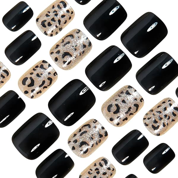 24 pcs False Nails Extra Short Glossy Full Cover Acrylic Press-on Nails Q12 Q12