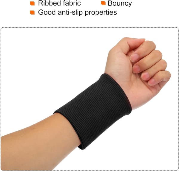 Elastiska muddar ribbade kanter 4\" x 3.5\" bomullstyg stickad ribbstretchtejp mudd ärmlinning för sömnad, svart 1 par Purple