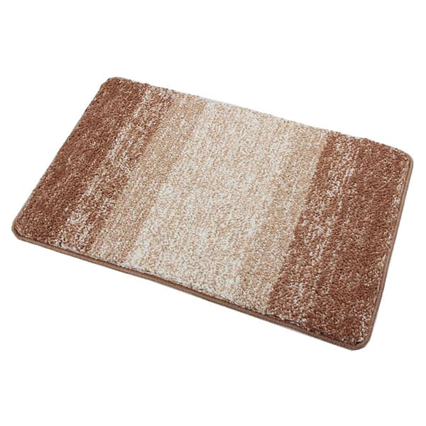 Badeværelsesmåtte, blød og fluffy mikrofiber brusemåtte skridsikker, maskinvaskbar - Gradient Brun