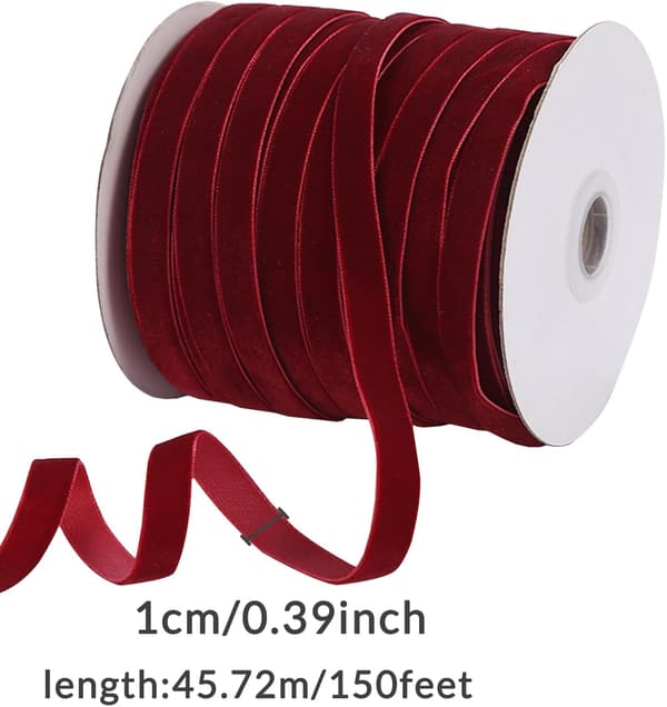 Sammetband, 50 yards långt sammetband, 3/8\" brett sammetband på rulle med