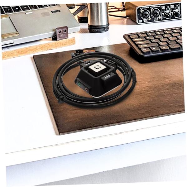 Extend Your Computer Power Control External PC Power Button 2 USB Audio Jacks for Motherboard